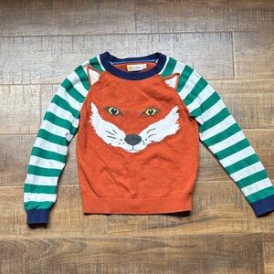 Mini Boden Fox Sweater in Orange Rust Fox size 9-10